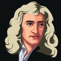 Caricature of Isaac Newton Royalty Free Stock Photo